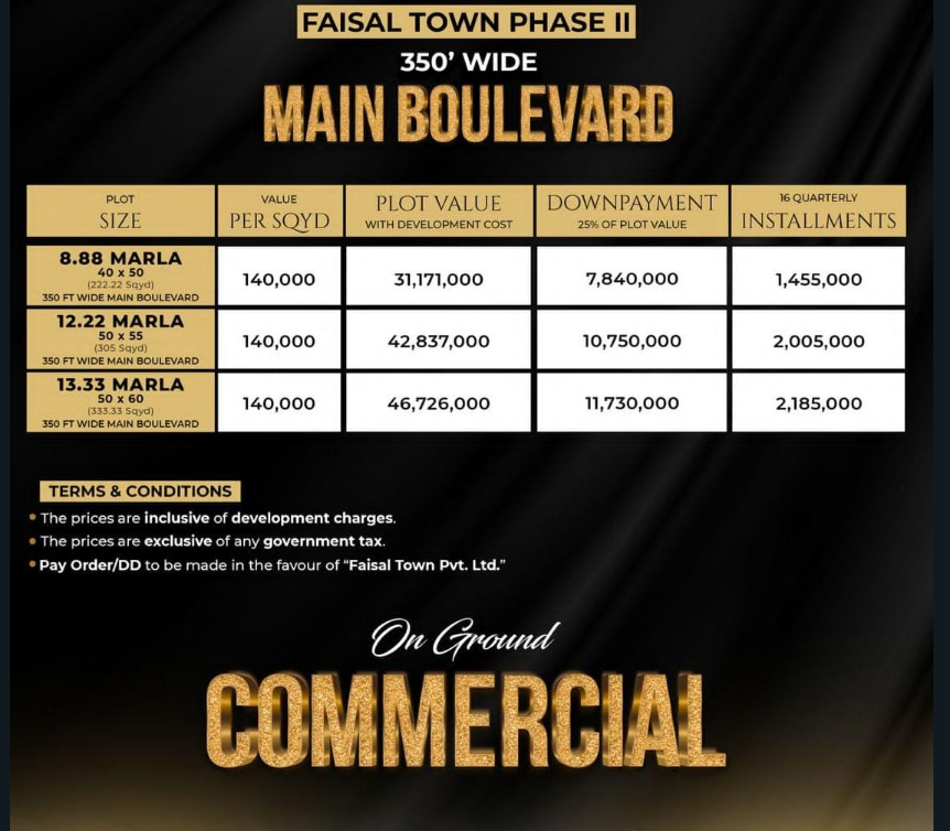 Faisal Town Phase 2 Commercial Boulavard