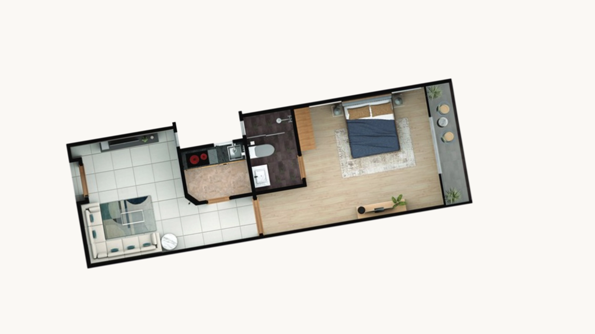 1 bedroom floor plan 1