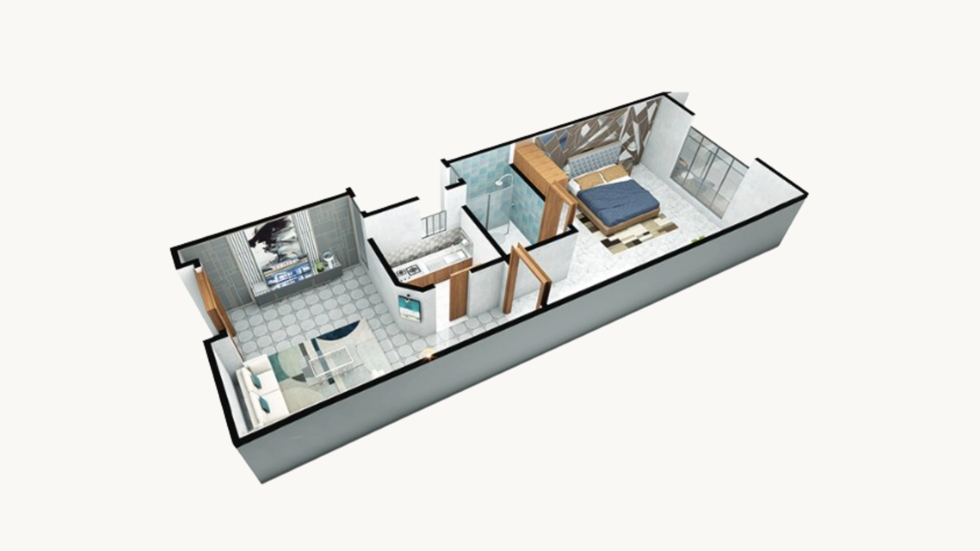 1 bedroom floor plan