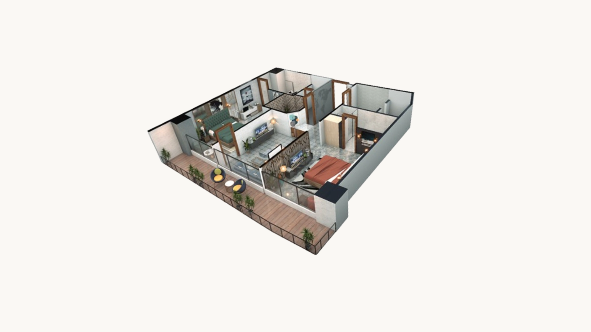 2 bedroom floor plan