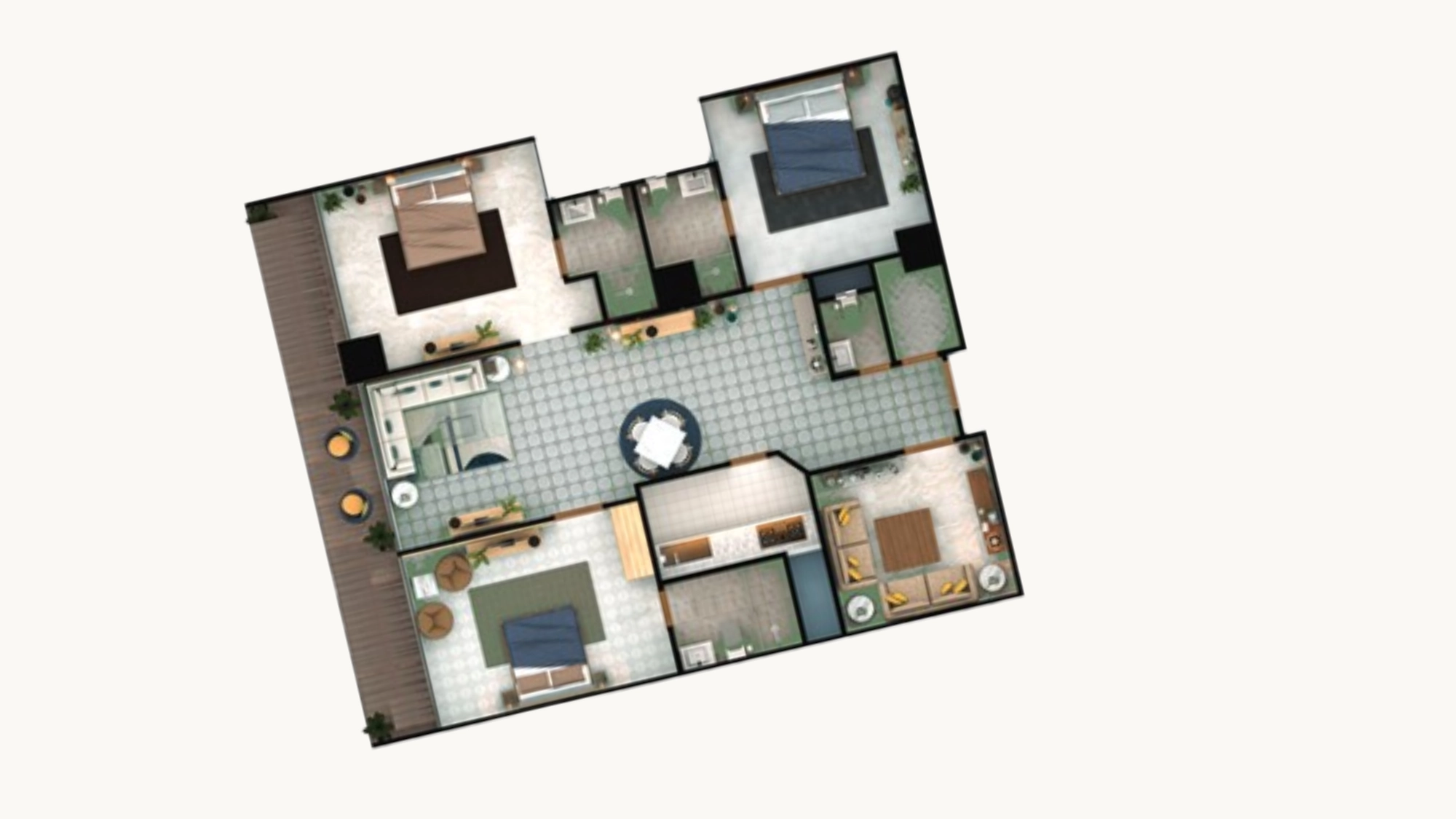3 bedroom floor plan 1